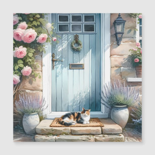 Porche Floral Cottagecore con Magnético Gato Calic