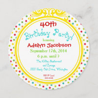 Porciones de invitación del círculo del cumpleaños