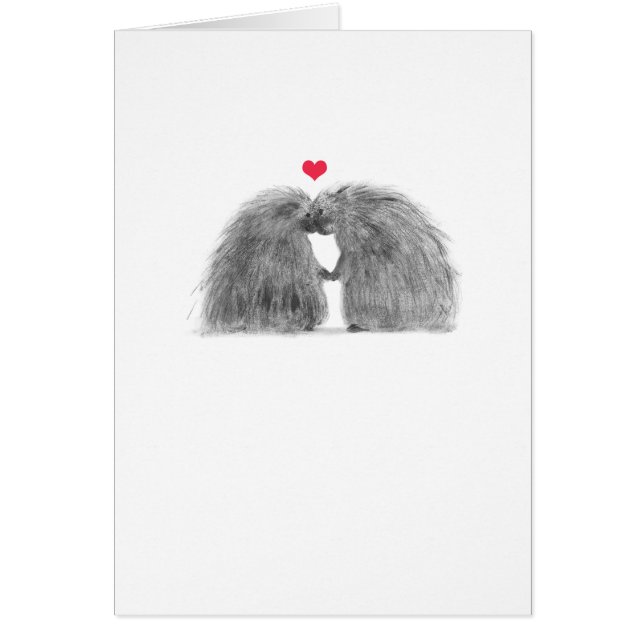 Porcupines con tarjeta de amor (Frente)