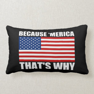PORQUE 'MERICA QUE ES PORQUÉ almohada del sofá de