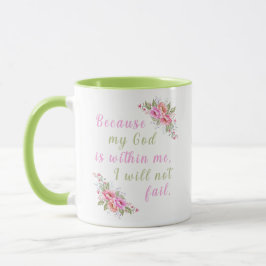 "Porque mi Dios está dentro de mí" Taza floral    