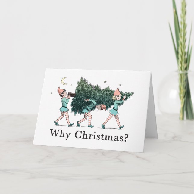 "Porqué navidad?" Tarjeta del día de fiesta (Anverso)
