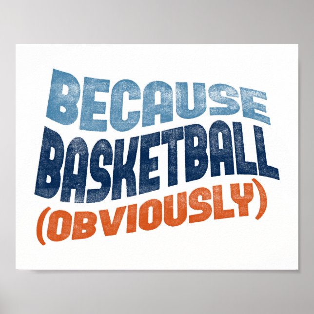 Porque Poster de baloncesto - Gracioso arte de bal (Frente)