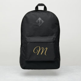 Port Authority® Mochila negra sólida con monograma personalizado