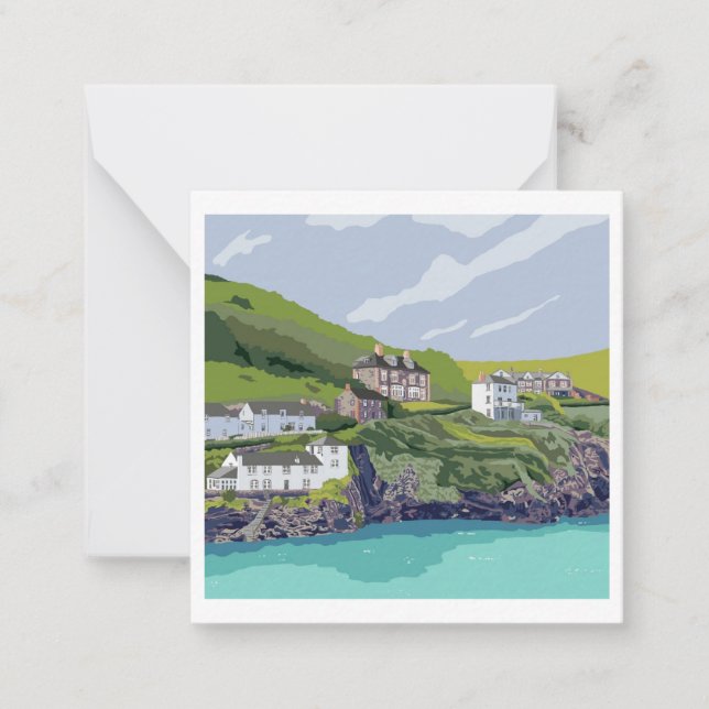 Port Isaac - Notecard estilo postal Port Wen (Anverso)