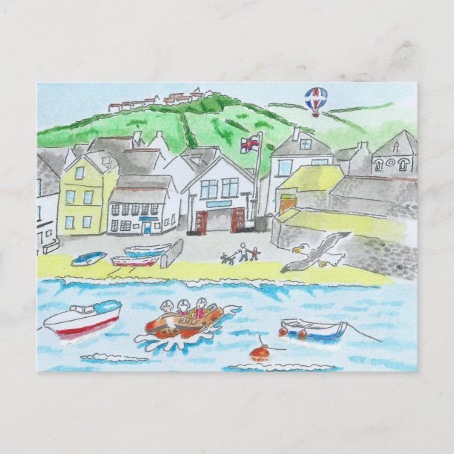 Port Isaac, postal Cornwall (Anverso)