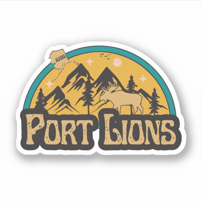 Port Lions, Alaska Pegatina (Anverso)
