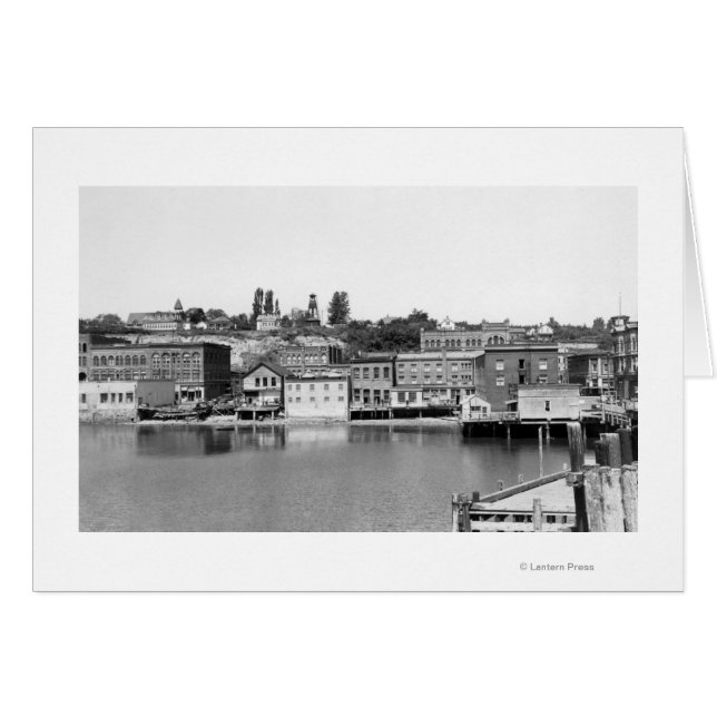 Port Townsend, WA Waterfront Town View Photograp (Anverso (Horizontal))