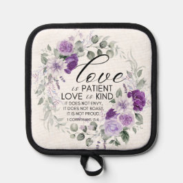 Porta Ollas 1 Corintios 13:4 El amor es la floral violeta del