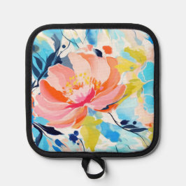 Porta Ollas Abstract floral pattern painting 