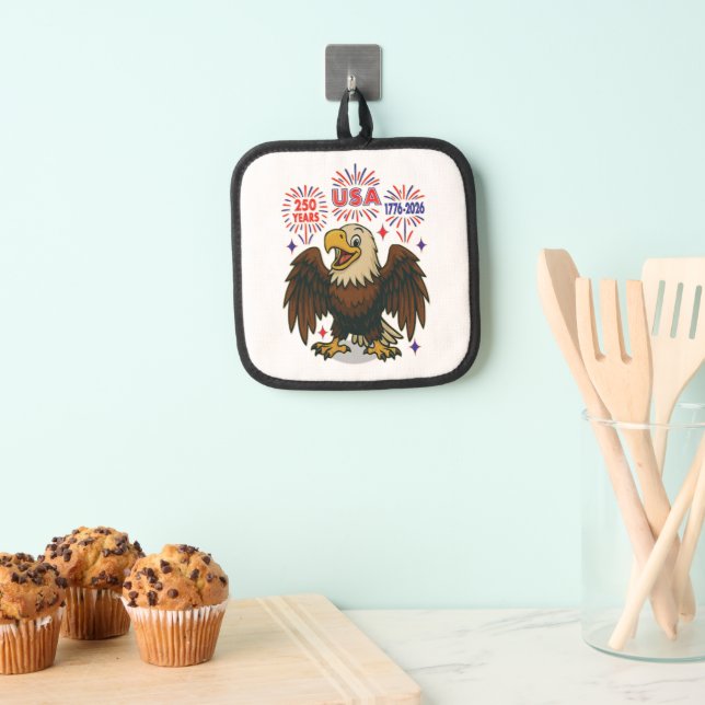 Porta Ollas Águila calva con fuegos artificiales - Estados Uni (Insitu (colgante))