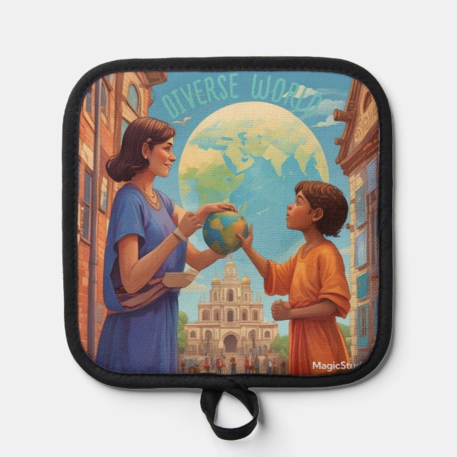 Porta Ollas AI Diverse World Oven Mitt (Anverso)