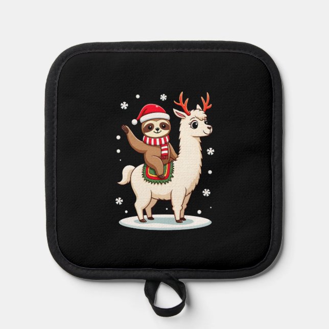 Porta Ollas Alpaca Sloth Christmas (3) (Anverso)