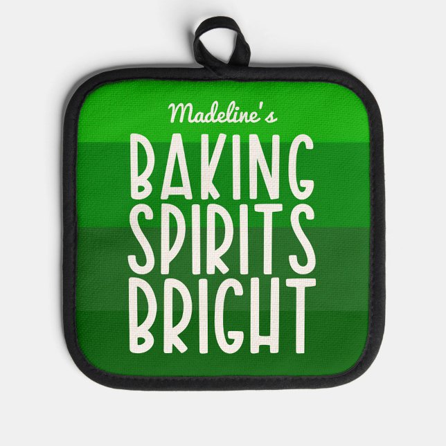 Porta Ollas Baking Spirit Bright Funny Holiday Verde (Subido por el creador)