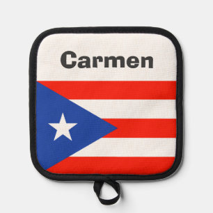 Porta Ollas Bandera de Boricua Puerto Rico Oven Mitt y Pot Hol