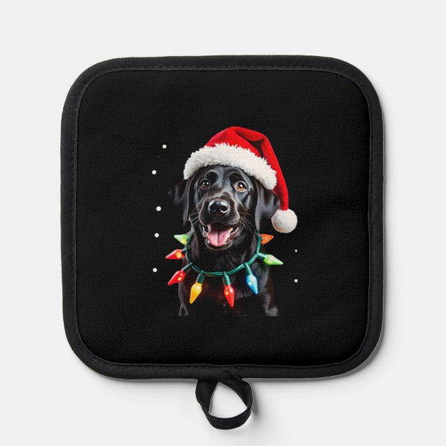 Porta Ollas Black Lab Labrador Christmas Tree Light Pajama Dog (Anverso)
