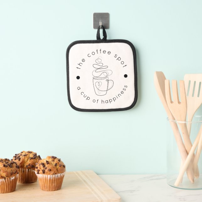 Porta Ollas Cafetería personalizado Añadir su logotipo Minimal (Insitu (colgante))