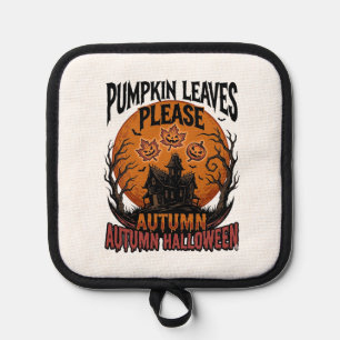 Porta Ollas Camisa de calabaza de otoño con hojas de otoño esp