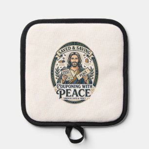 Porta Ollas Camiseta de Jesús Cupón Ahorro Frugal Diseño Basad