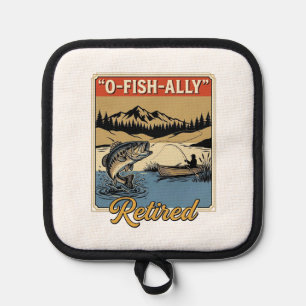 Porta Ollas Camiseta de pesca vintage O-Fish-Ally Retired Dise