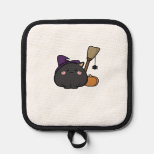 Porta Ollas Camiseta extragrande de gato de Halloween