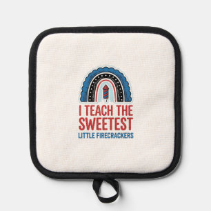 Porta Ollas Camiseta Vector Vintage de Profesora Fuegos Artifi
