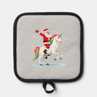 Porta Ollas Christmas Santa Riding Unicorn Xmas Girls Women Ra