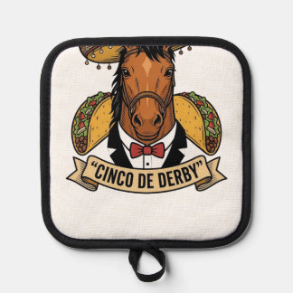 Porta Ollas Cinco de Derby Caballo Taco Sombrero Diseño Vintag