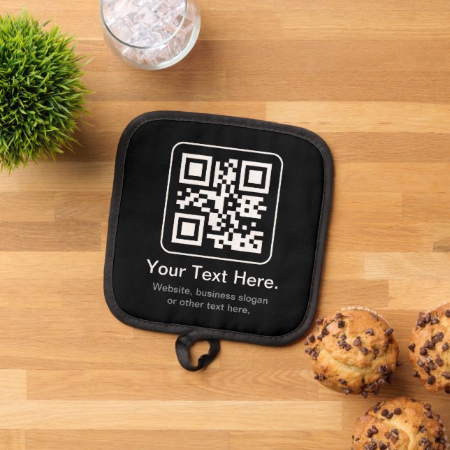 Porta Ollas Código QR escaneable moderno | Negro Blanco y Gris (De arriba hacia abajo)