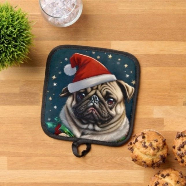 Porta Ollas Colección Puggy Claus (Pot Holder Full rubber protection cover no slip silicon hanging loop. )