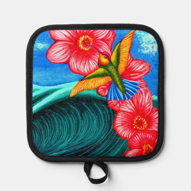 Porta Ollas Colibrí Océano  (Anverso)