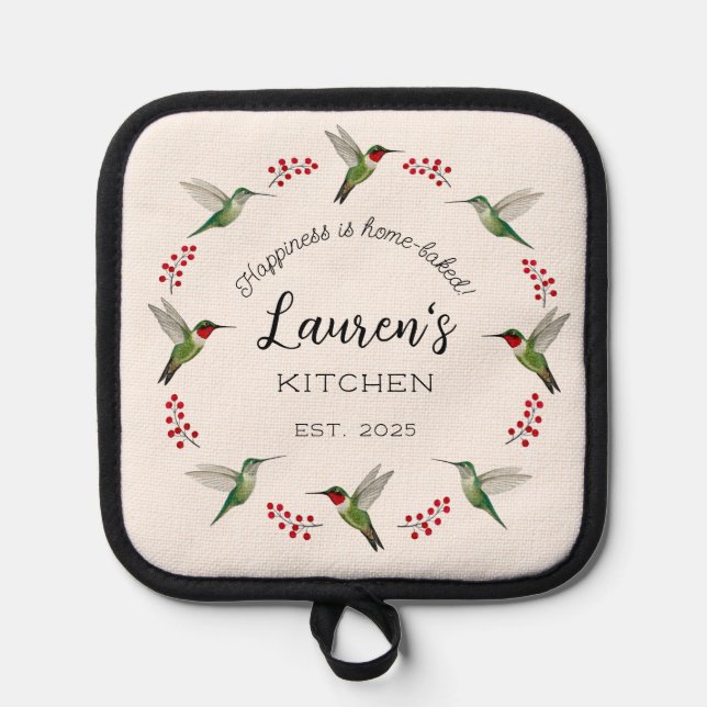 Porta Ollas Colibrí personalizado   (Anverso)