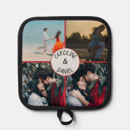 Porta Ollas Collage de fotos personalizado de San Valentín