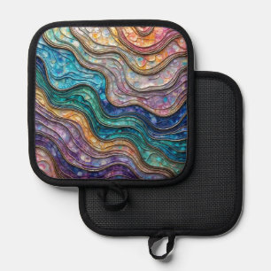 Porta Ollas Coloridas Olas de Abalone Ripled