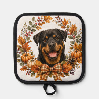 Porta Ollas Corona de otoño de Rottweiler