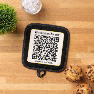 Porta Ollas Crear su propio código QR   Borde dorado blanco ne