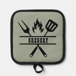 Porta Ollas Custom Sage Green Grilling Apron