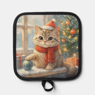 Porta Ollas Cute Whimsical Christmas cat