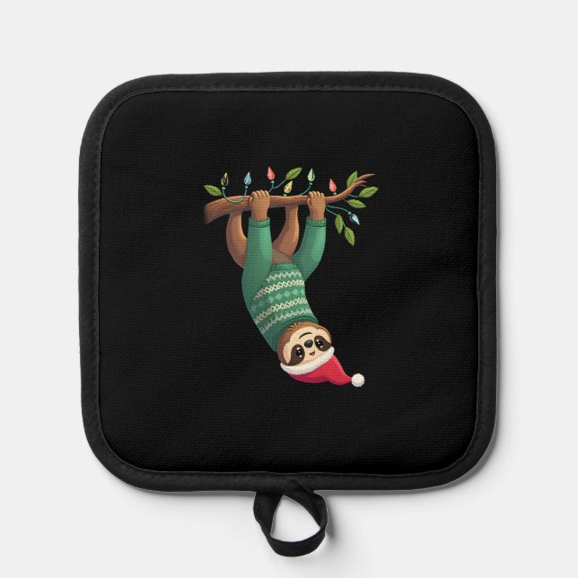 Porta Ollas Cute Xmas Sloth Santa Hat Christmas Sloth - Tree L (Anverso)