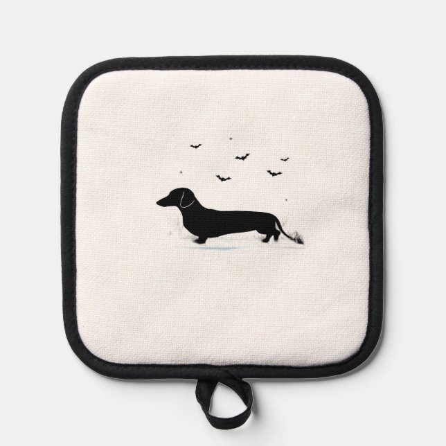Porta Ollas Dachshund Dog � Halloween Moon Silhouette Classic  (Anverso)