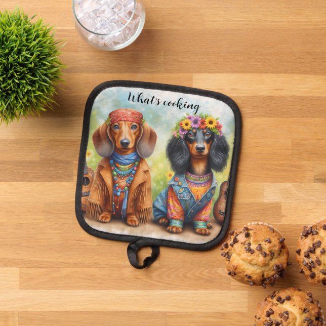Porta Ollas Dachshund Hippie (De arriba hacia abajo)