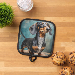 Porta Ollas Dachshund-manchado