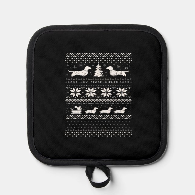 Porta Ollas Dachshunds Christmas Sweater Pattern Classic T-Shi (Anverso)