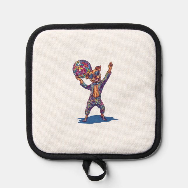 Porta Ollas Disco Dog Delight � Funny 70s Party Pup (Anverso)