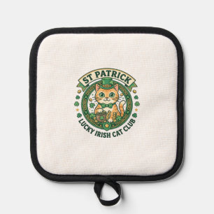 Porta Ollas Diseño de camiseta de gato lindo irlandés afortuna