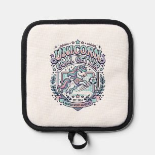 Porta Ollas Diseño de camiseta gráfica retro de Unicorn Goal G