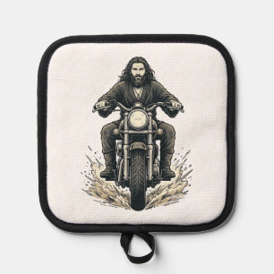 Porta Ollas Diseño de vector de motorista de motocicleta de gr