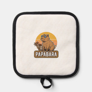 Porta Ollas Diseño vectorial PAPABARA Capybara padre retro_1