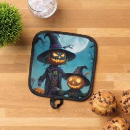 Porta Ollas Dúo de calabazas de Halloween espeluznantes