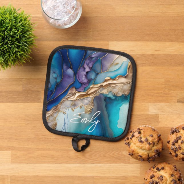 Porta Ollas Elegante y moderno nombre personalizado de mármol  (De arriba hacia abajo)